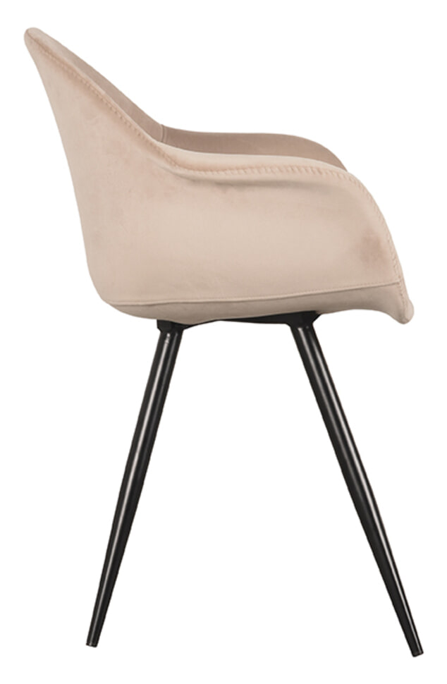 LABEL51 Eetkamerstoel 'Forli' Velvet, kleur Zand