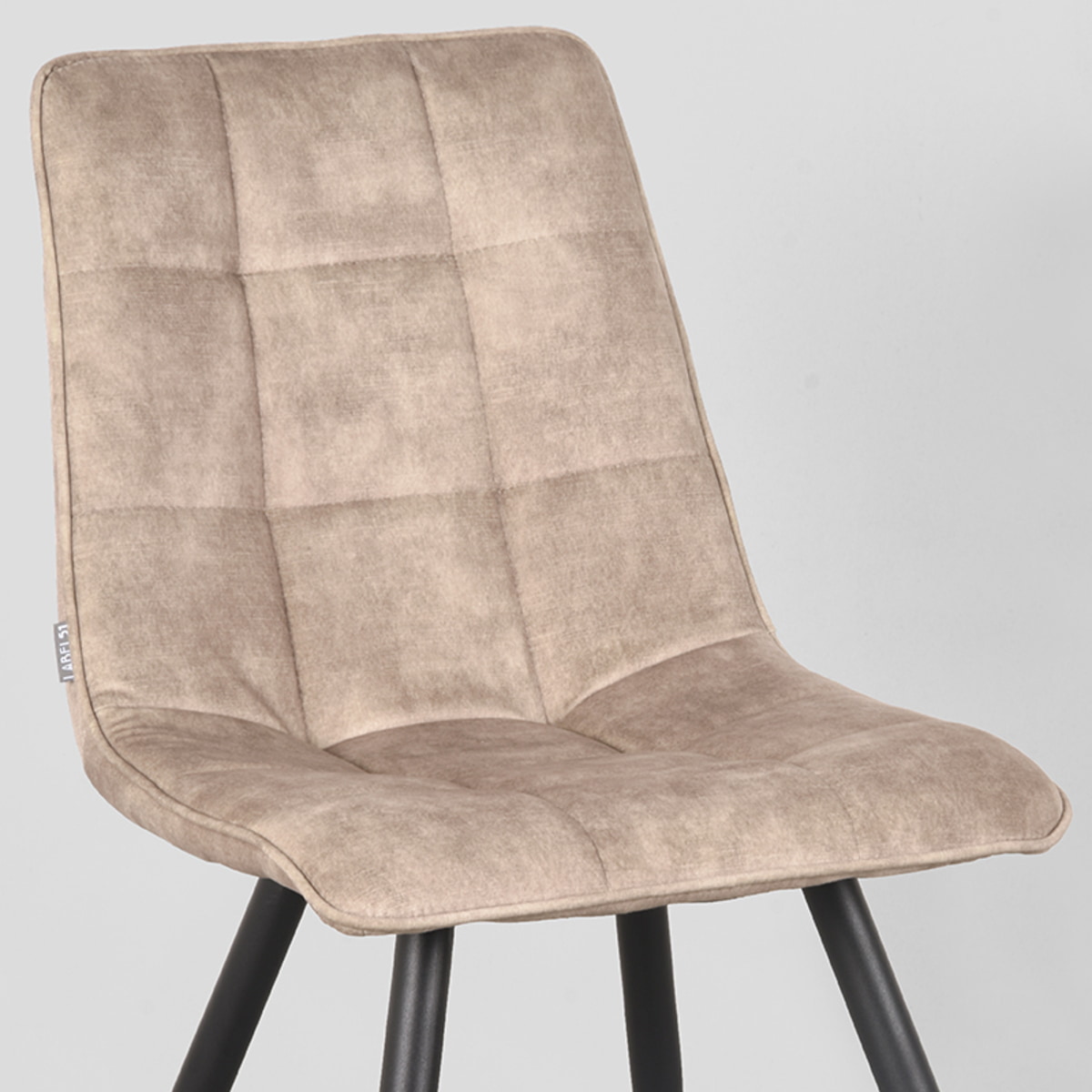 LABEL51 Eetkamerstoel 'Jelt' Velvet, kleur Zand