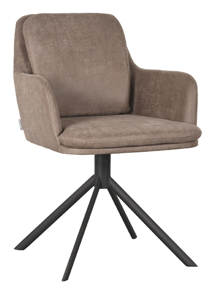 LABEL51 Draaibare Eetkamerstoel Joy Micro Suede - Taupe
