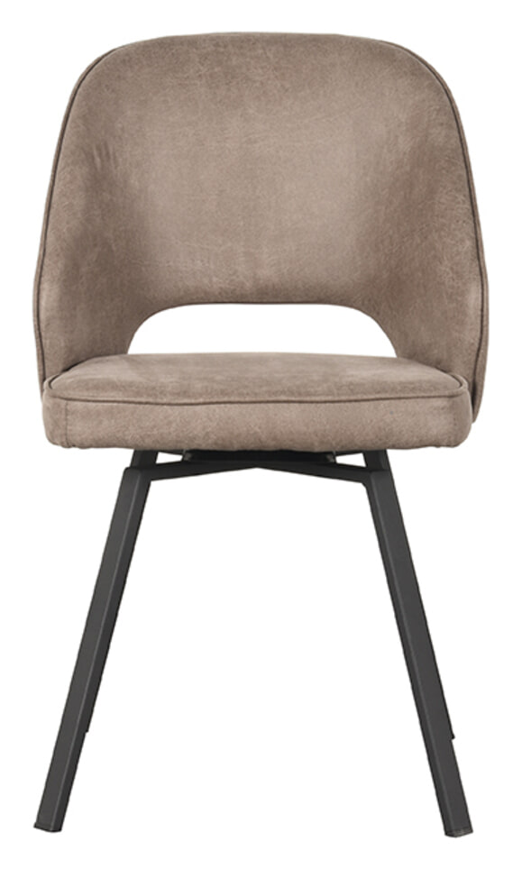 LABEL51 Draaibare Eetkamerstoel 'Lewis' Micro Suede, kleur Taupe