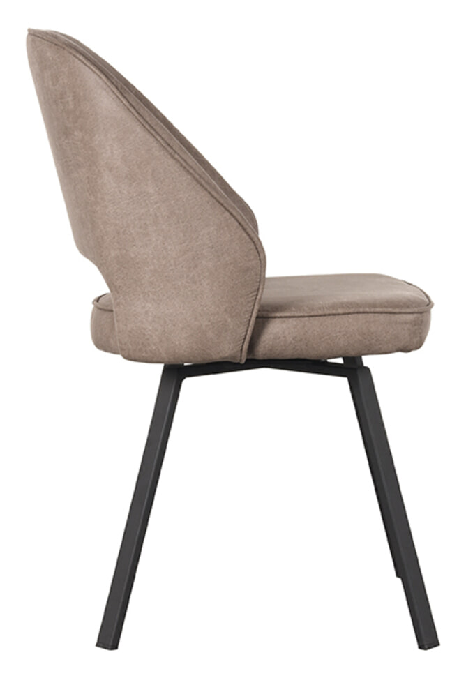 LABEL51 Draaibare Eetkamerstoel 'Lewis' Micro Suede, kleur Taupe