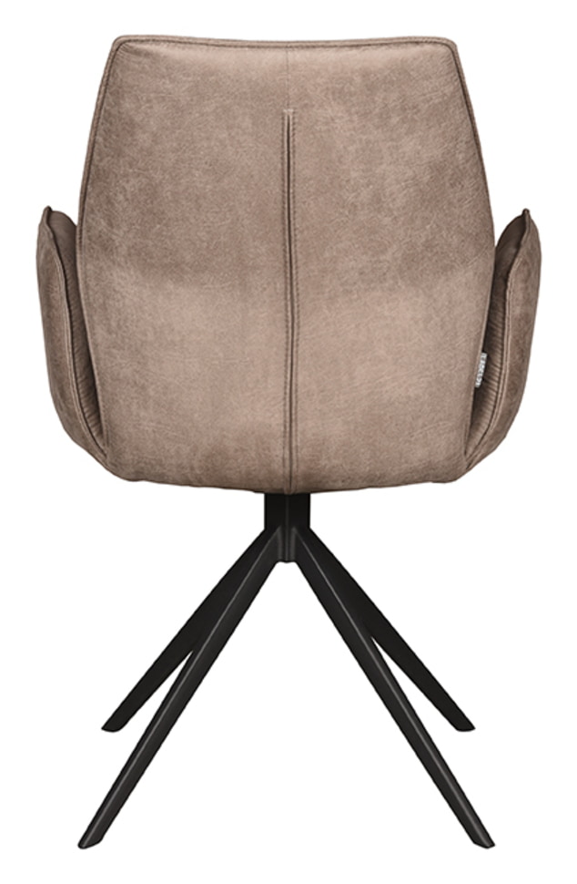 LABEL51 Draaibare Eetkamerstoel 'Mellow' Micro Suede, kleur Taupe
