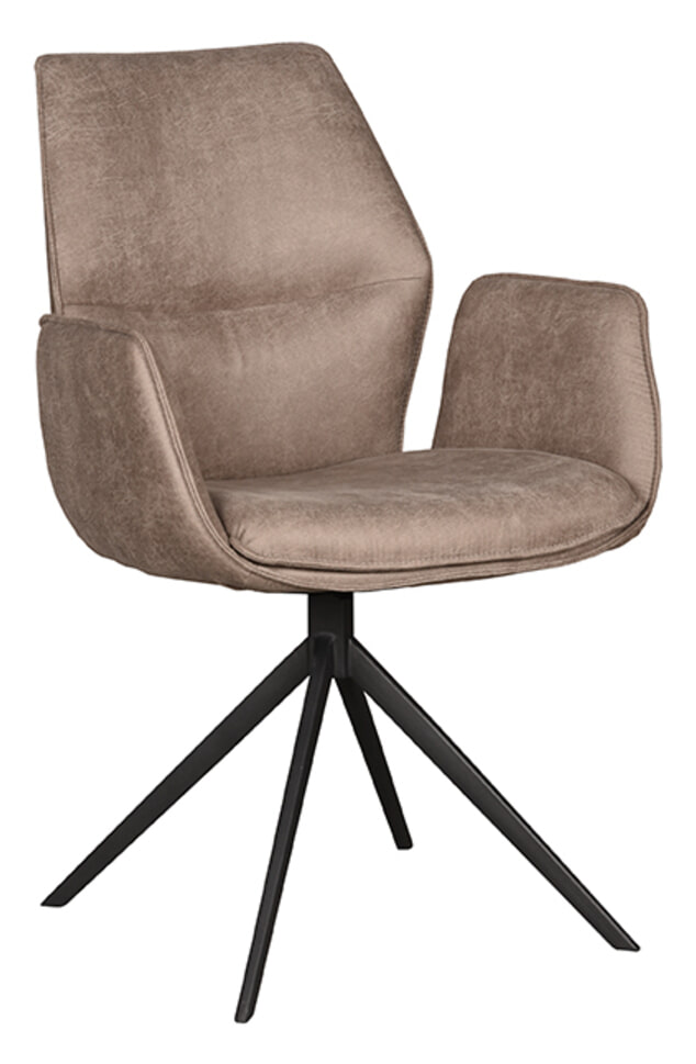 LABEL51 Draaibare Eetkamerstoel Mellow Micro Suede - Taupe