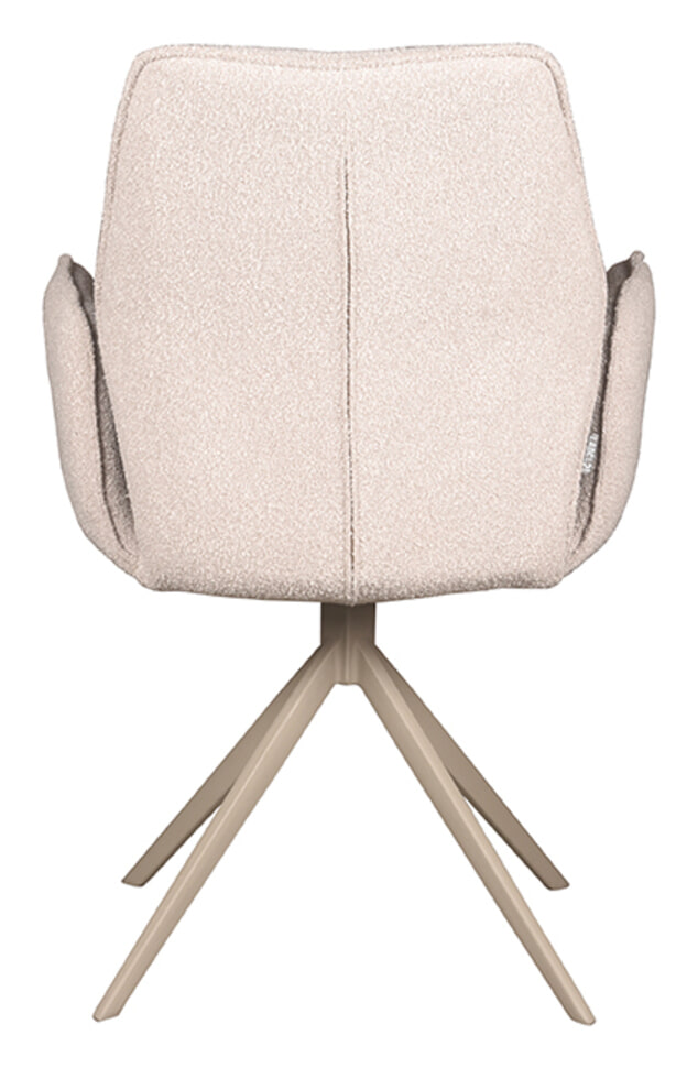 LABEL51 Draaibare Eetkamerstoel 'Mellow' Bouclé, kleur Naturel