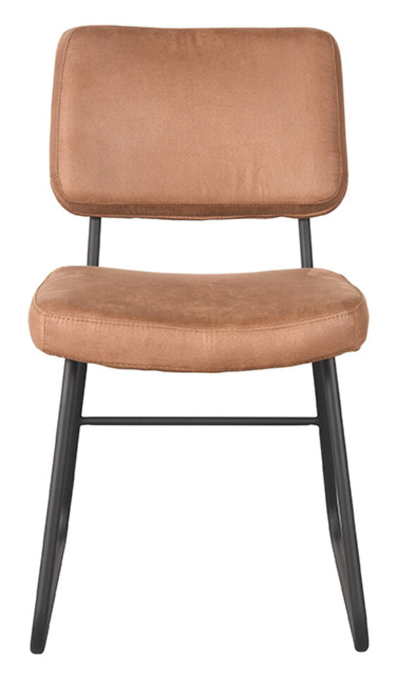 LABEL51 Eetkamerstoel 'Noah' Micro Suede, kleur Cognac