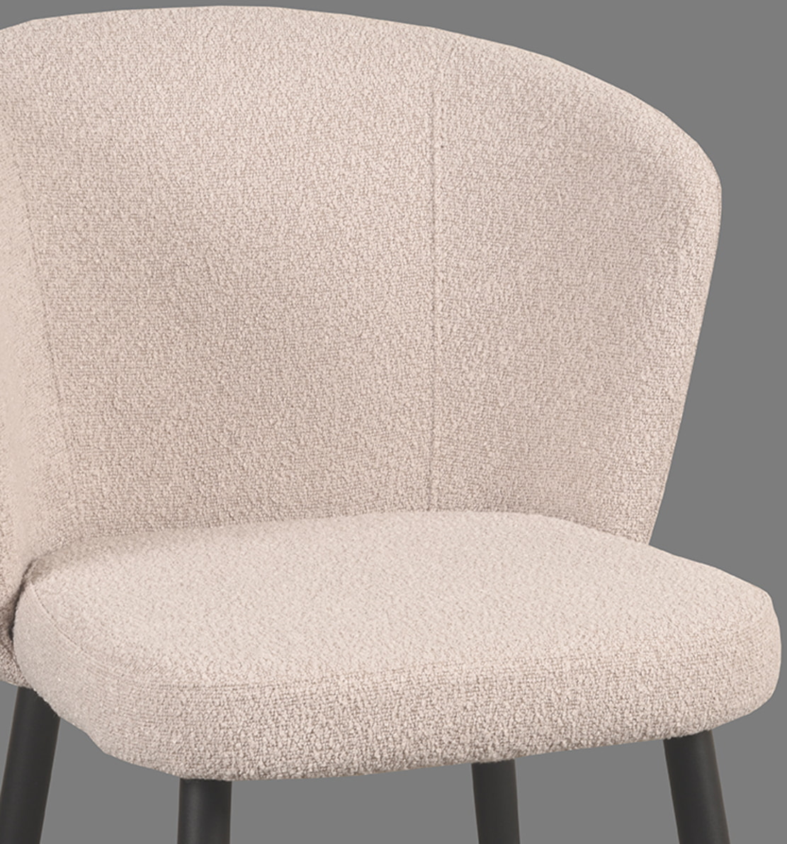 LABEL51 Eetkamerstoel 'Wave' Bouclé, kleur Naturel