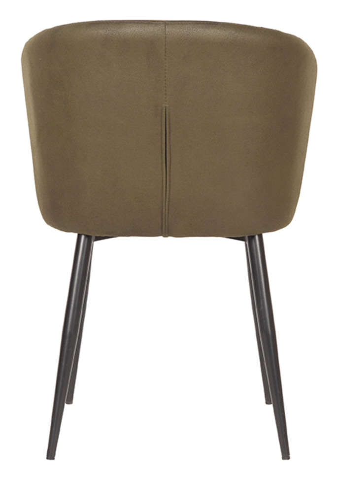 LABEL51 Eetkamerstoel 'Wave' Microfiber, kleur Army Green