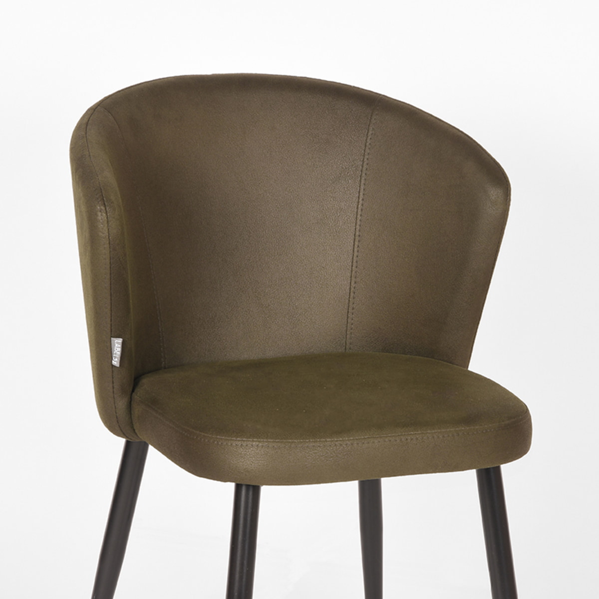 LABEL51 Eetkamerstoel 'Wave' Microfiber, kleur Army Green