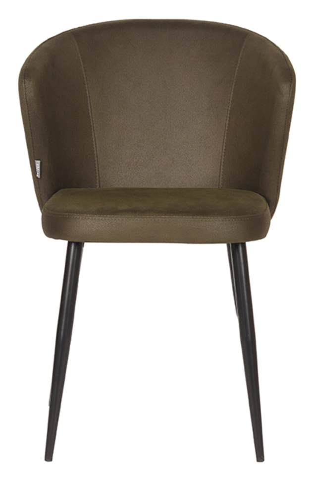 LABEL51 Eetkamerstoel 'Wave' Microfiber, kleur Army Green