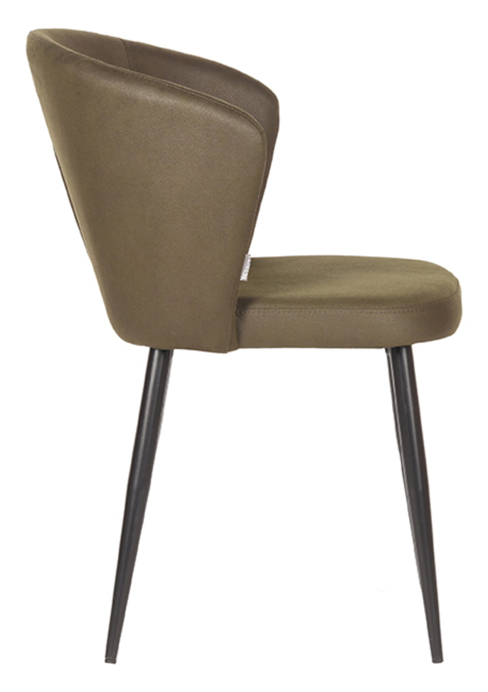 LABEL51 Eetkamerstoel 'Wave' Microfiber, kleur Army Green