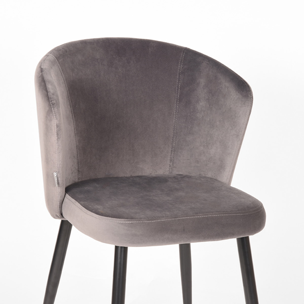 LABEL51 Eetkamerstoel 'Wave' Velvet, kleur Grijs