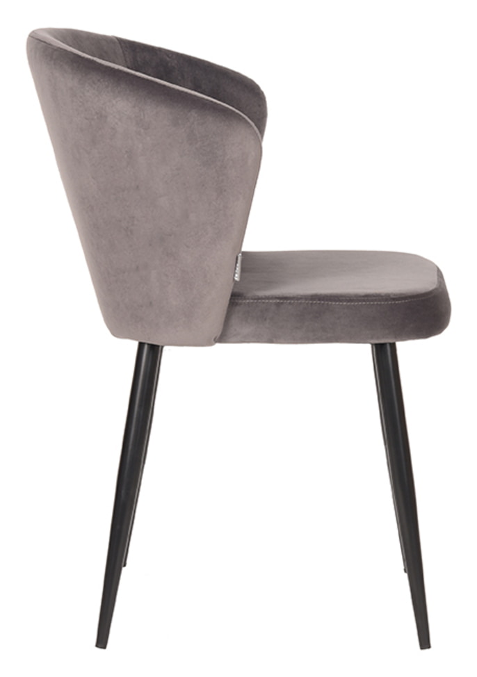 LABEL51 Eetkamerstoel 'Wave' Velvet, kleur Grijs