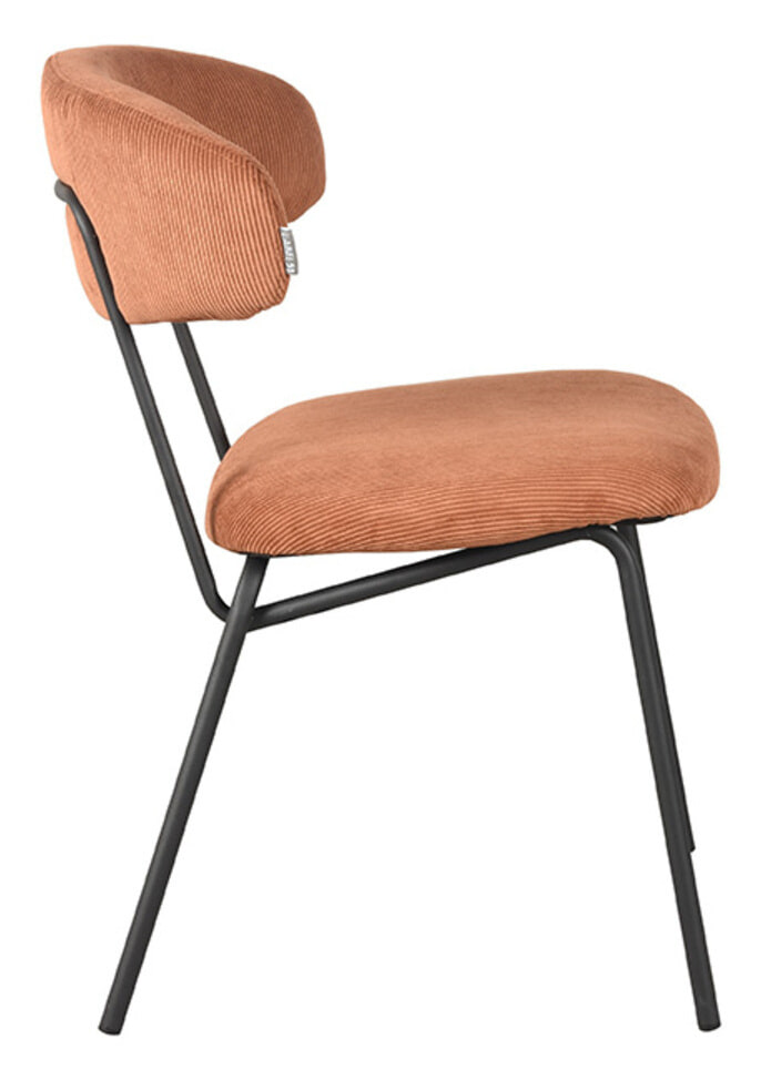 LABEL51 Eetkamerstoel 'Zack' Rib, kleur Roest