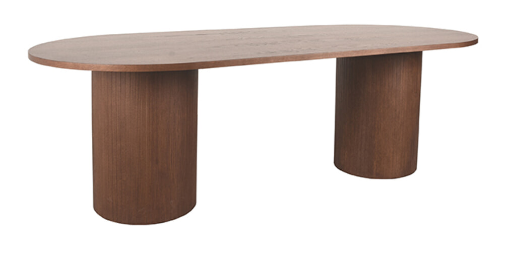 LABEL51 Ovale Eettafel 'Oliva' Walnoot Eiken, 240 x 120cm