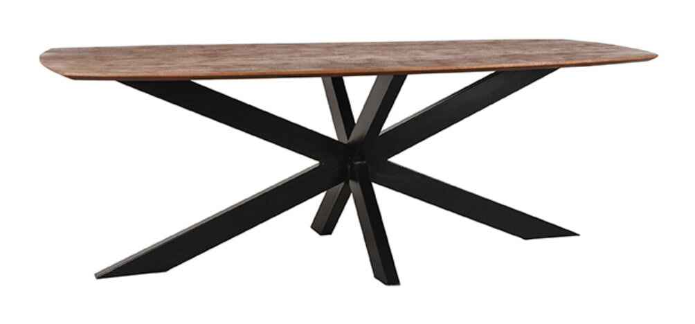 LABEL51 Deens Ovale Eettafel Zane Espresso Mangohout, 220 x 100cm