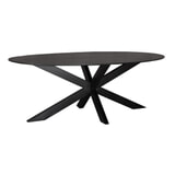 LABEL51 Ovale Eettafel 'Zion' 210 x 100cm, Mangohout, kleur Zwart