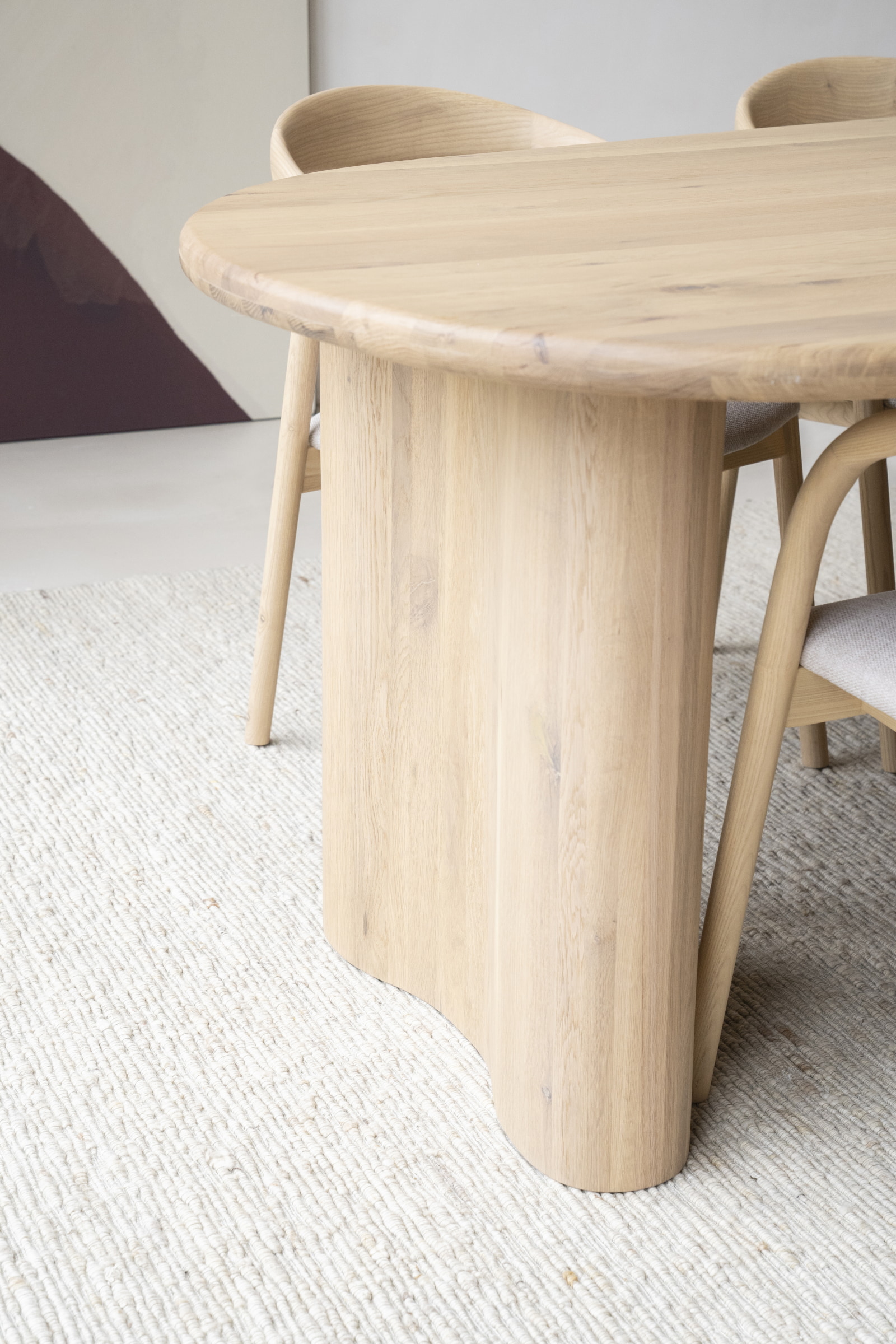 Eleonora Organische Eettafel 'Josh' Eiken, 300 x 110cm, kleur Naturel