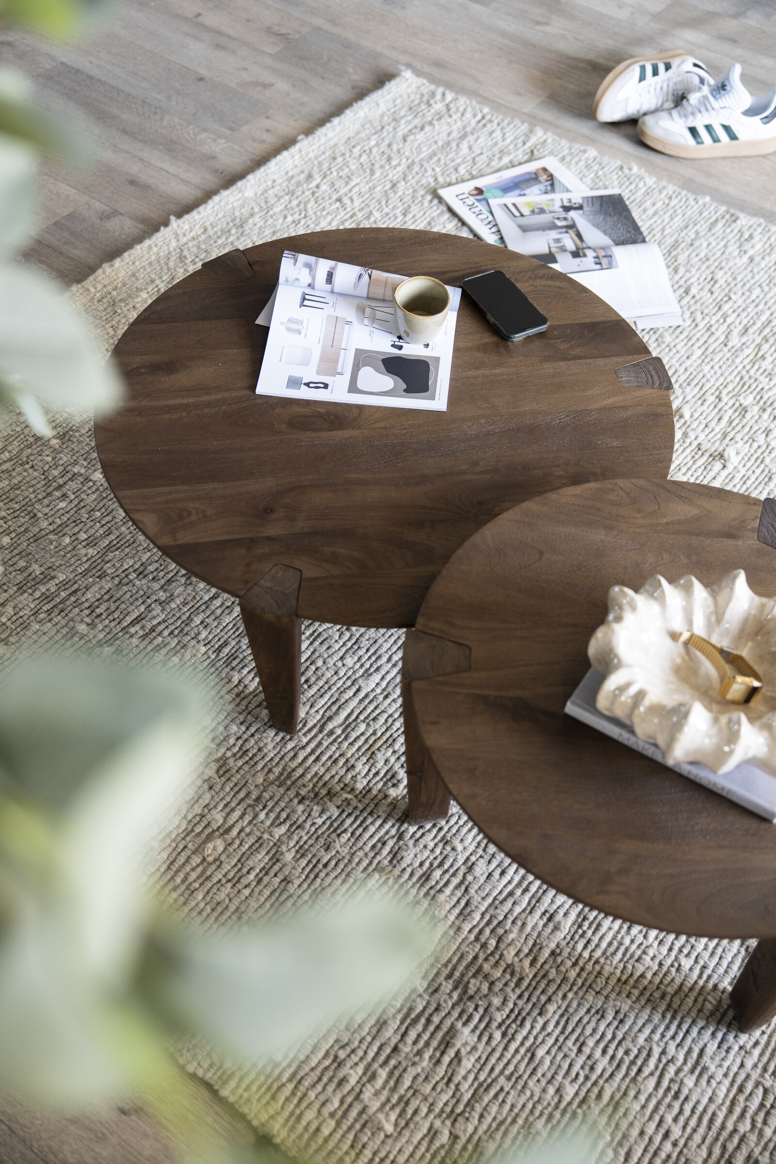 Eleonora Ronde Salontafel 'Davina' Mangohout, 80cm