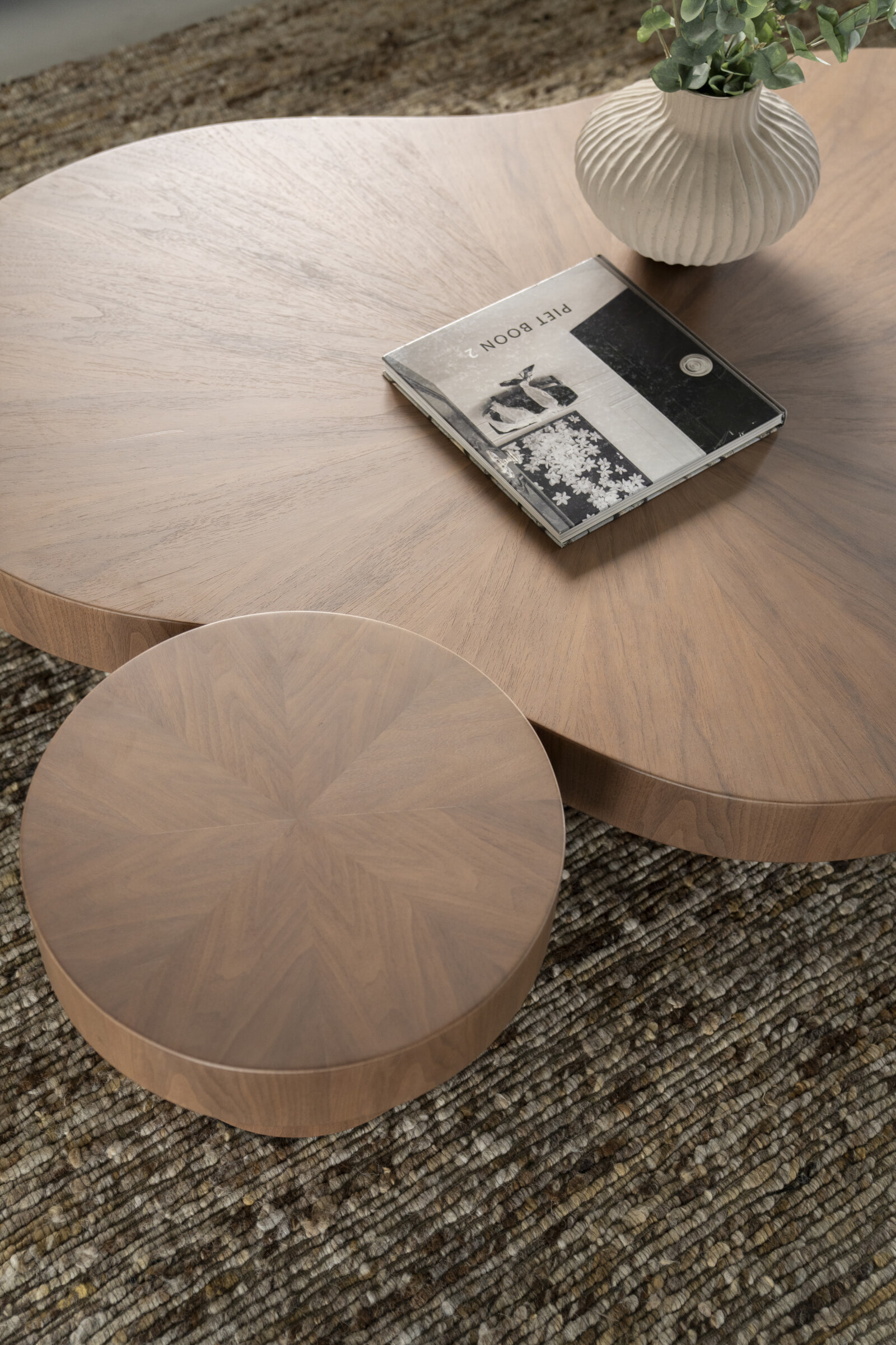 Eleonora Organische Salontafel 'Bobbie' Walnootfineer lichtbruin, 150 x 110cm, kleur Naturel