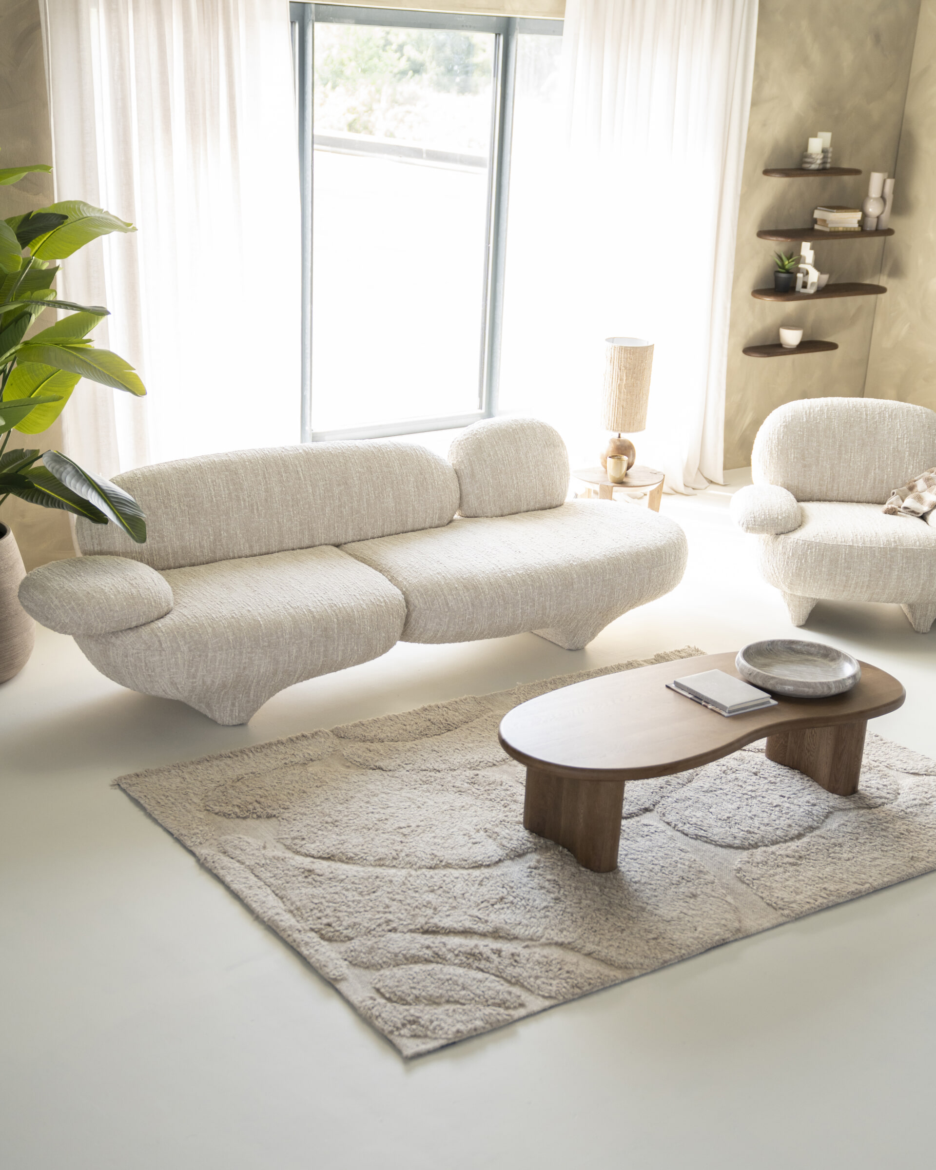 Eleonora Organische Bank 'Jayden' 265cm, kleur Beige