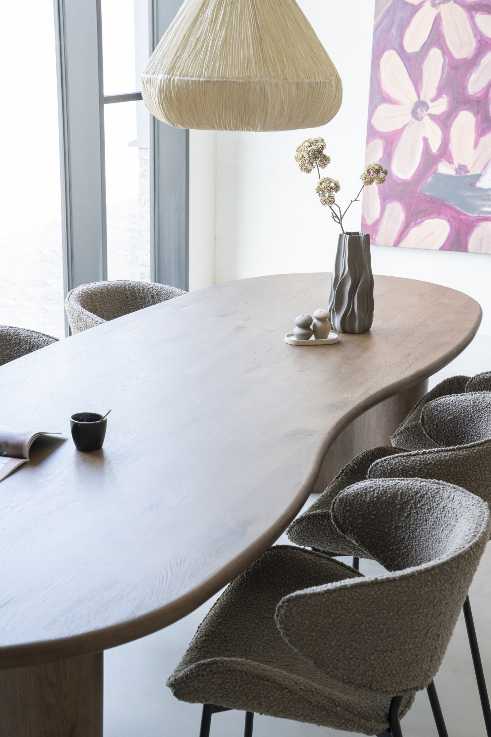 Eleonora Organische Eettafel 'Josh' Eiken, 250 x 110cm, kleur Bruin
