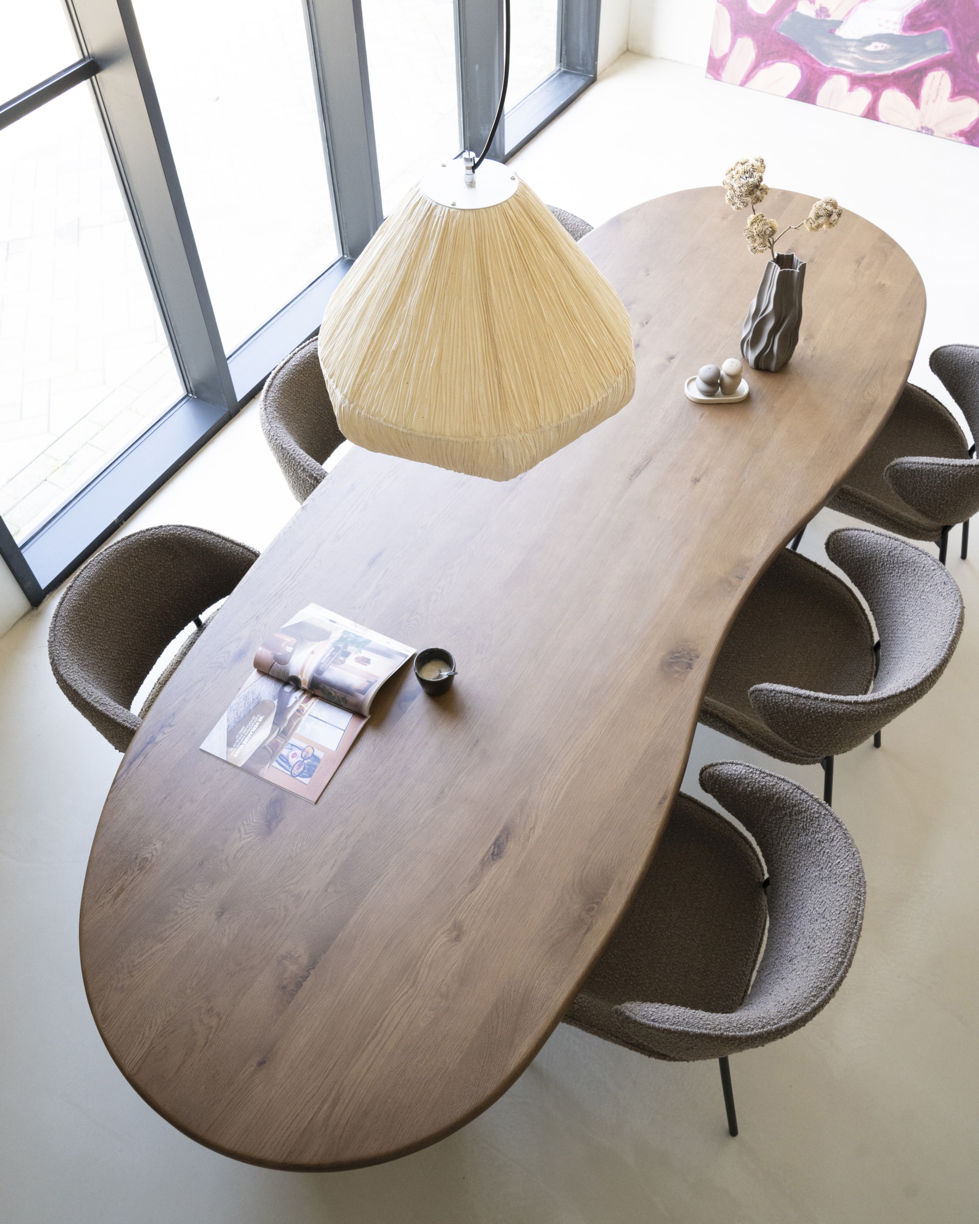 Eleonora Organische Eettafel 'Josh' Eiken, 300 x 110cm, kleur Bruin