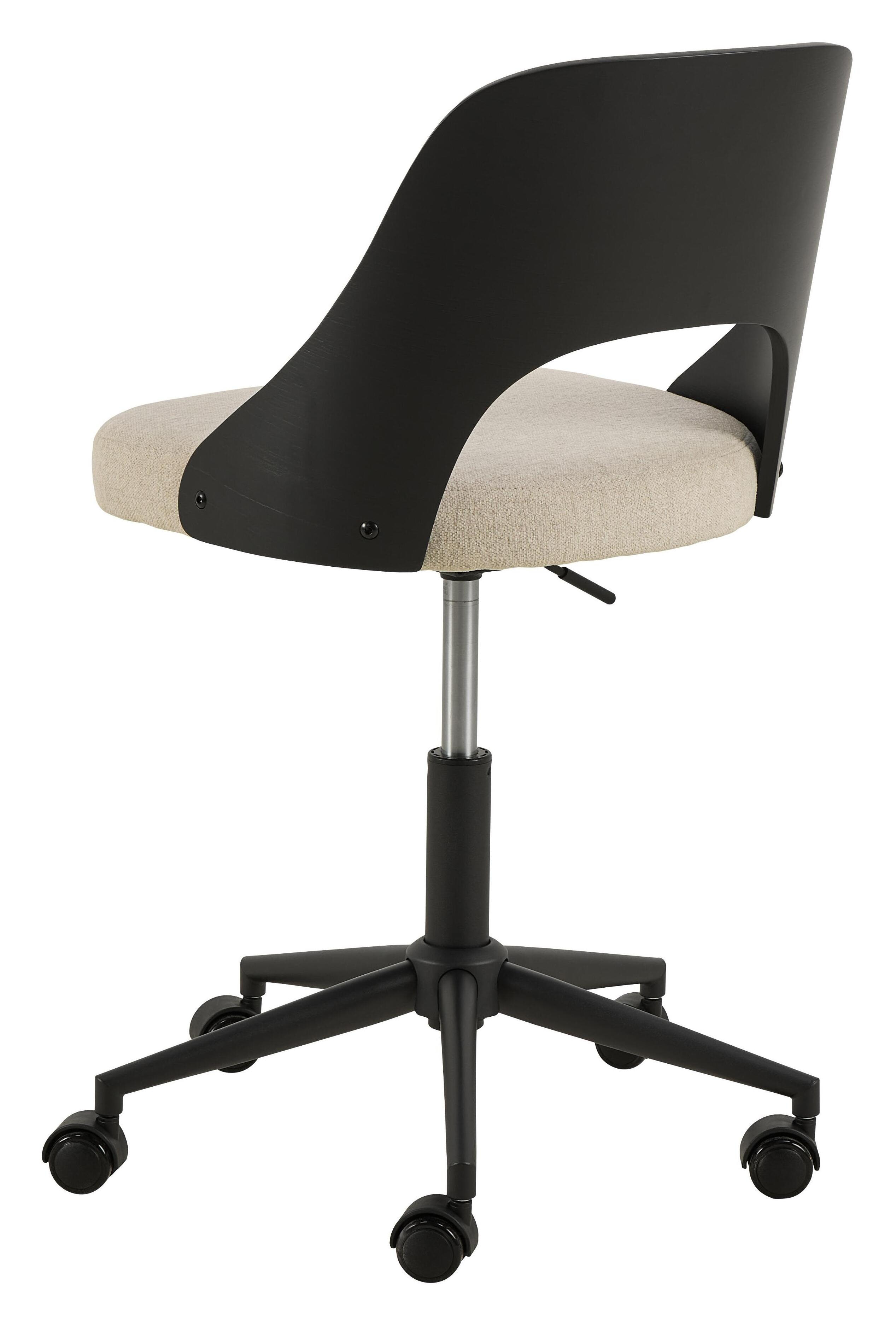 Bendt Bureaustoel 'Vila' Eiken en chenille, kleur Beige/Zwart