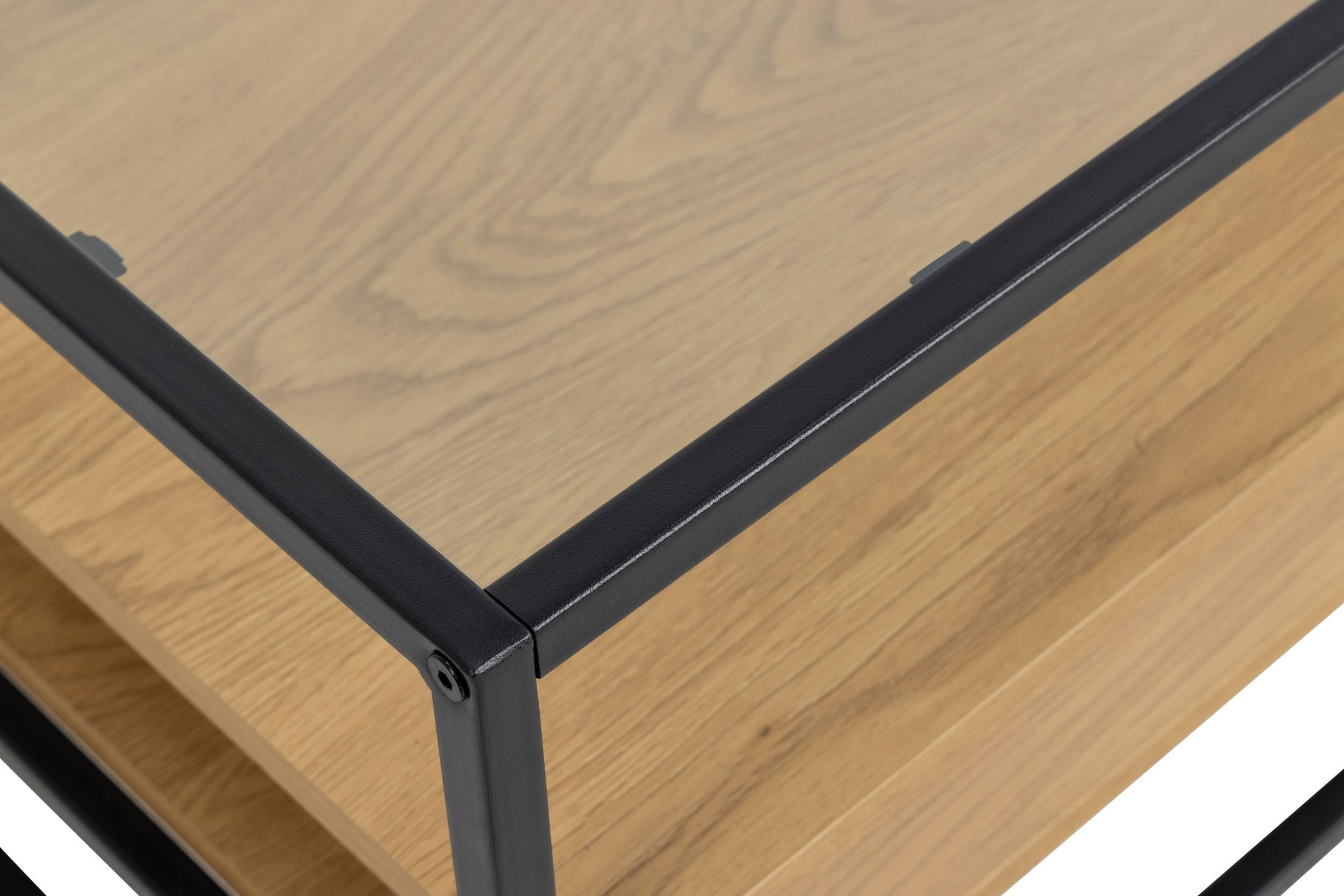 Bendt Salontafel 'Maikel' Eiken en glas, 80 x 80cm