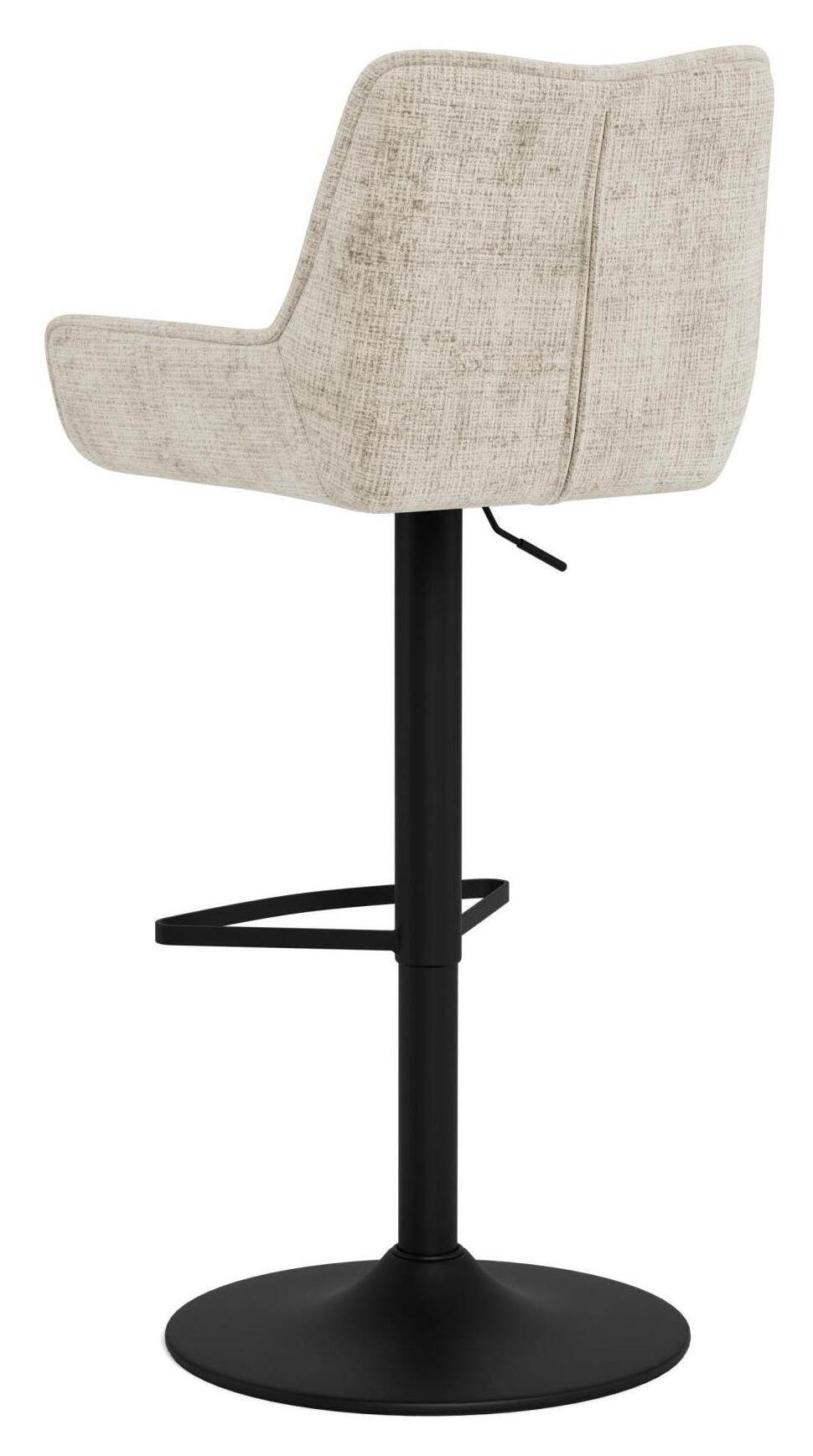 Bendt Draaibare Barkruk 'Erika' Chenille, kleur Beige (zithoogte 64-85cm)