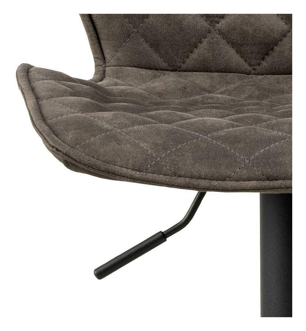 Bendt Barkruk 'Algot' PU, kleur Antraciet (zithoogte 60-80cm)