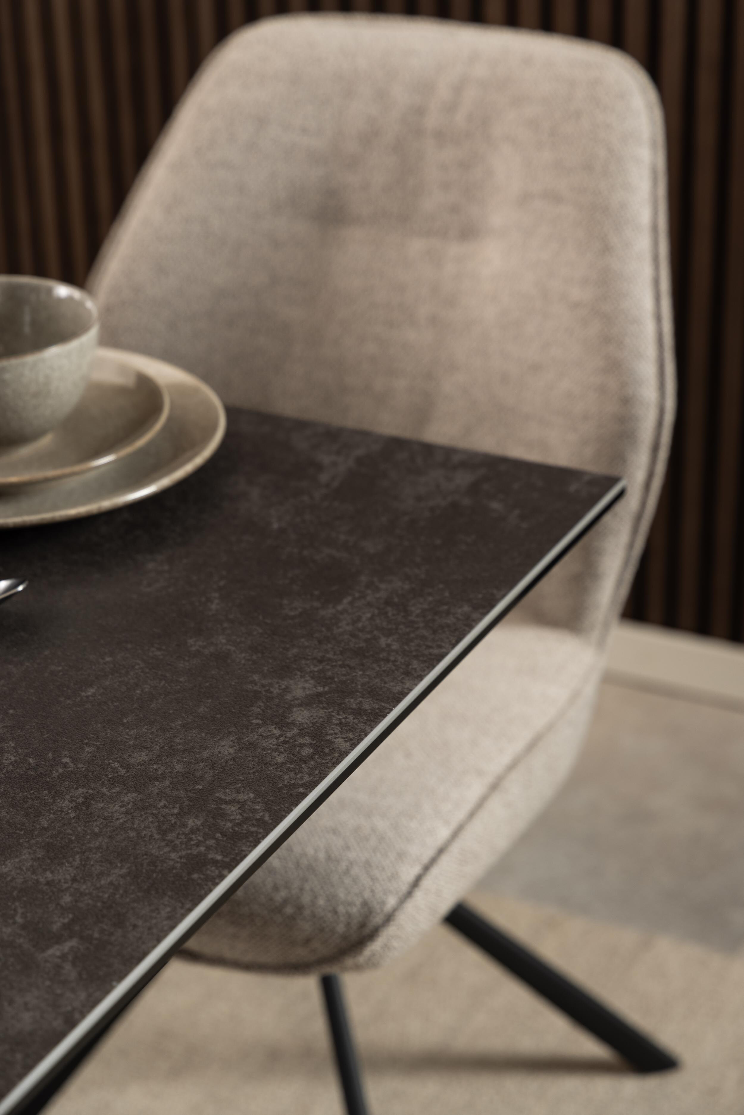 Bendt Eettafel 'Line' Keramiek, 135 x 80cm, kleur Zwart