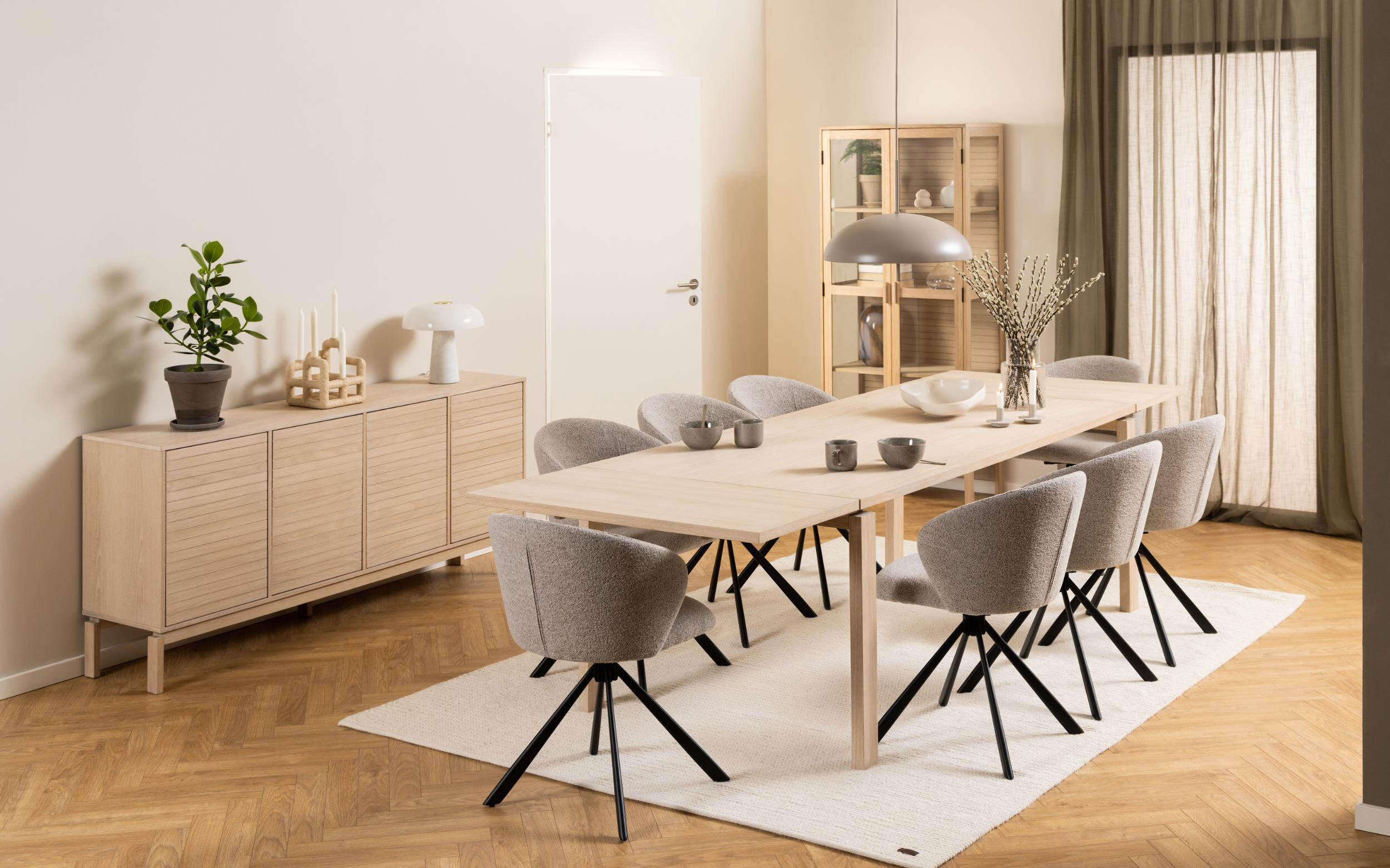 Bendt Uitschuifbare Eettafel 'Sharalyn' Eiken, 200/250/300 x 100cm