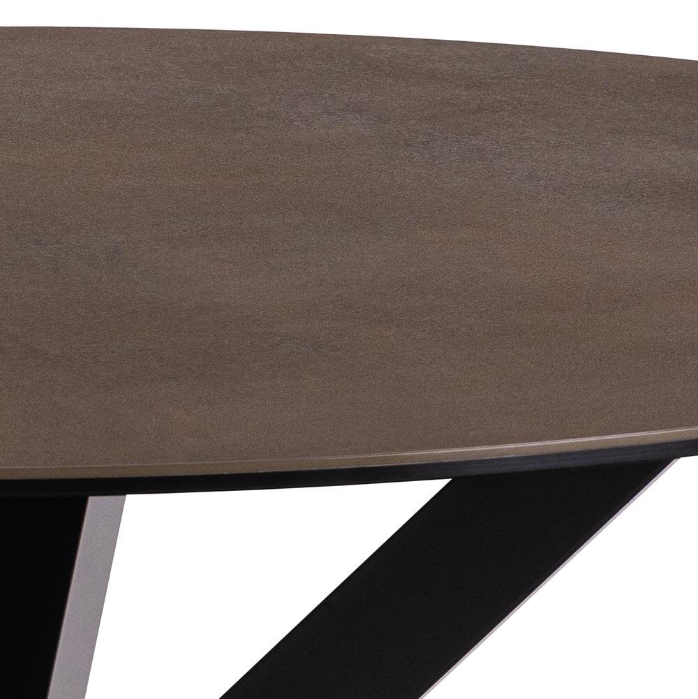 Bendt Ronde Eettafel 'Line' Keramiek, 119cm, kleur Bruin