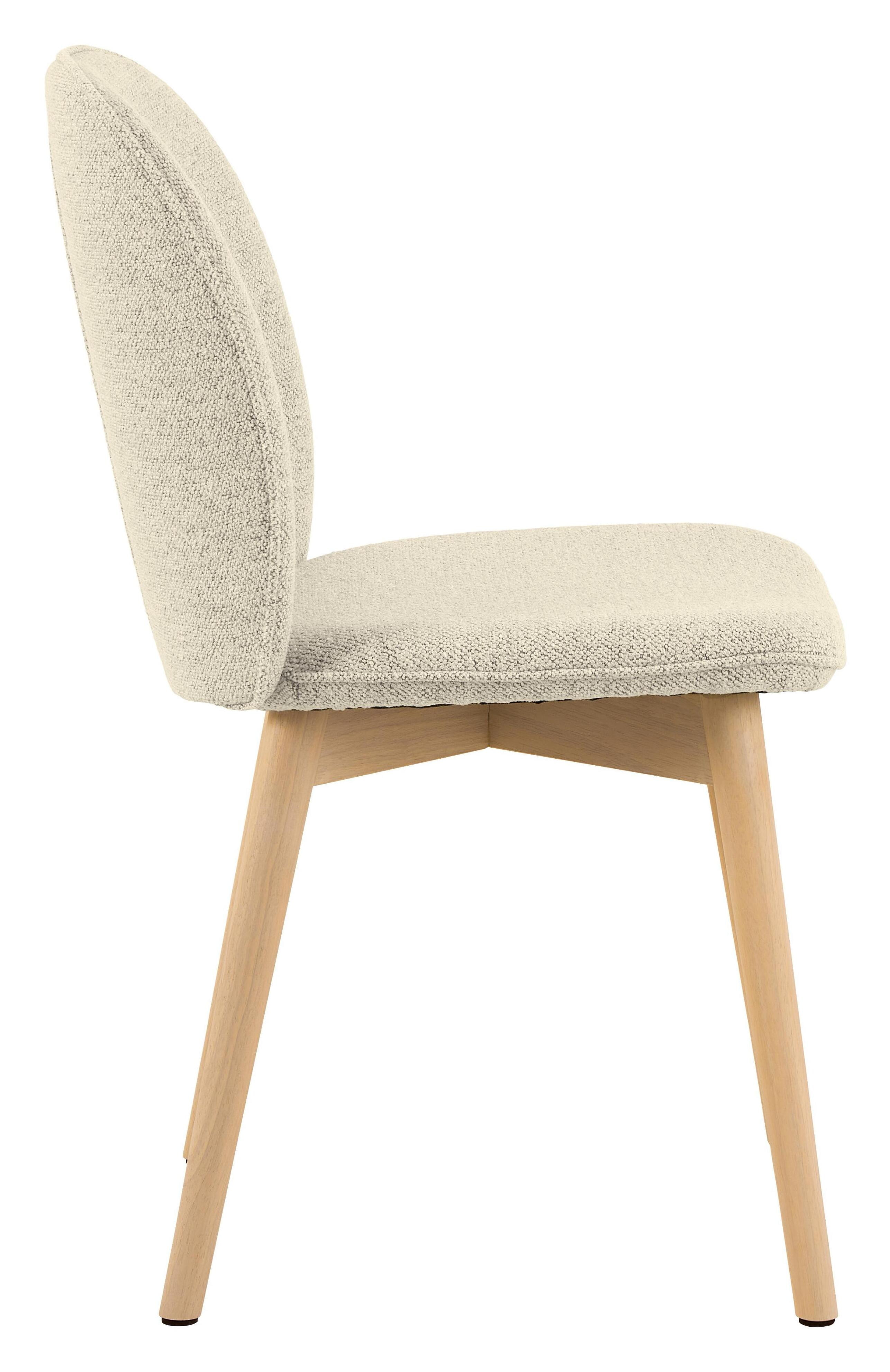 Bendt Eetkamerstoel 'Tijn' Bouclé, kleur Crème