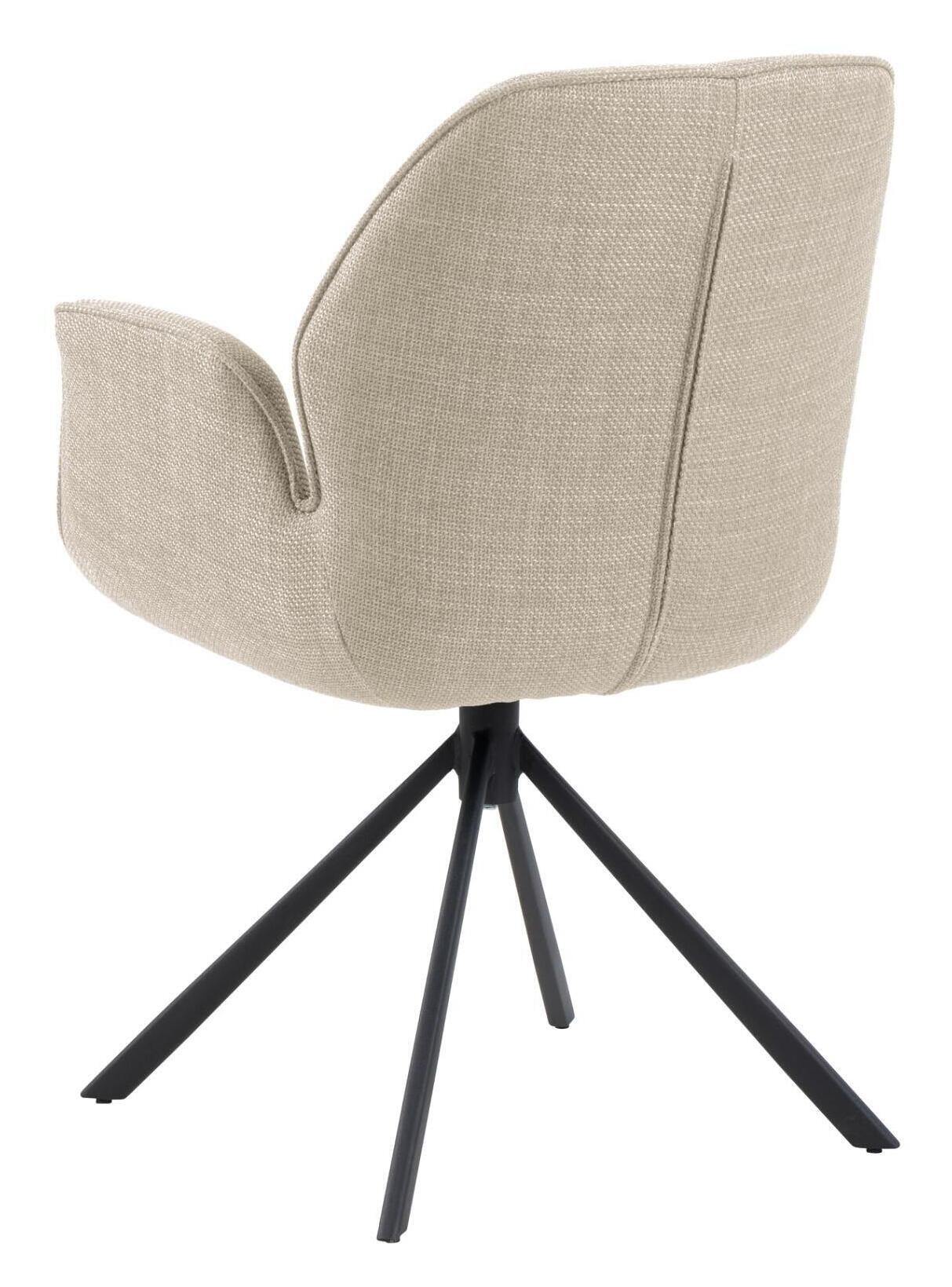 Bendt Draaibare Eetkamerstoel 'Chandler' Stof, kleur Beige