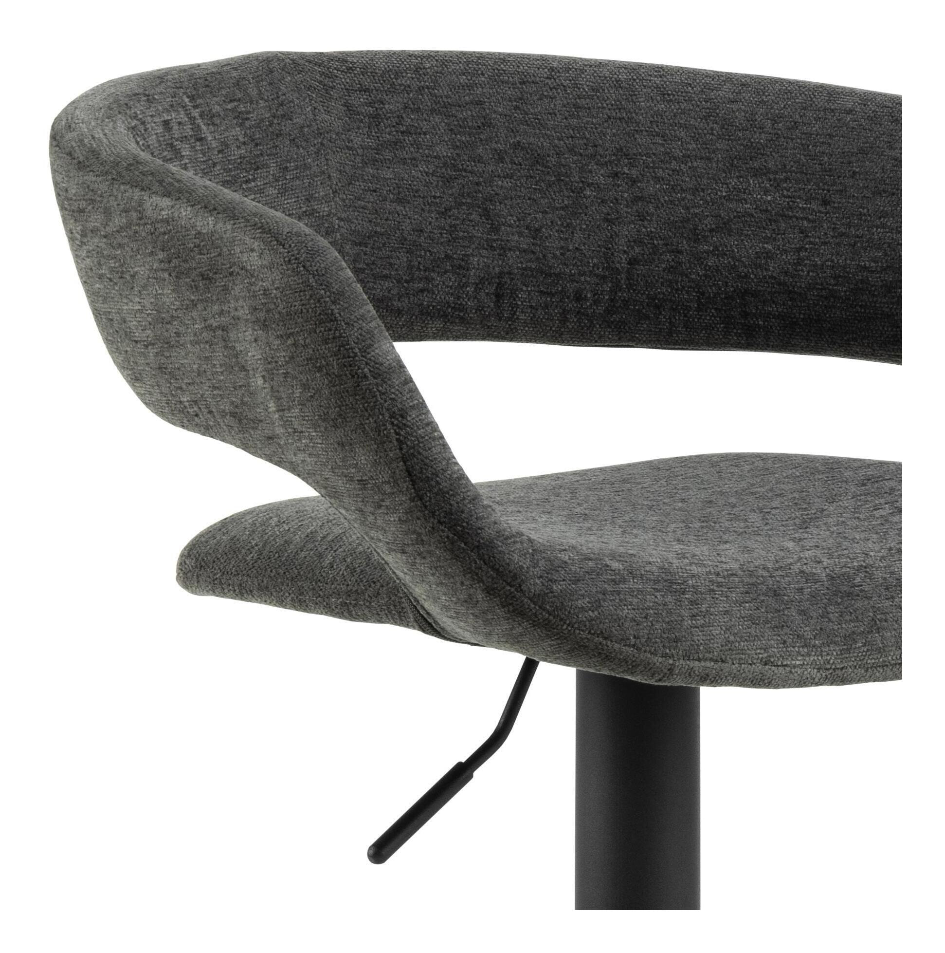 Bendt Draaibare Barkruk 'Pia' Chenille, kleur Donkergrijs (zithoogte 59-80cm)