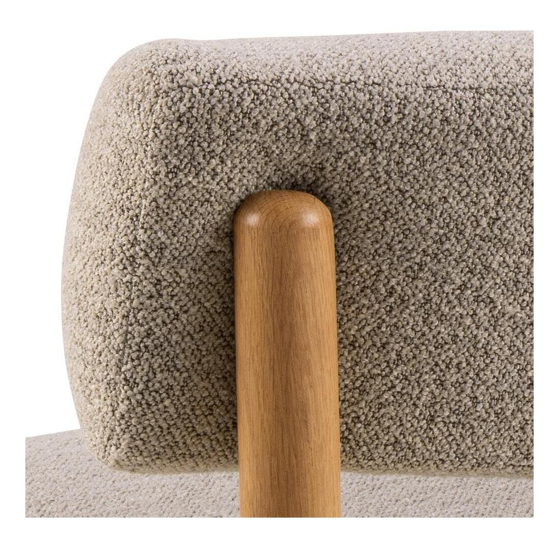 Bendt Fauteuil 'Conni', Eikenhout en bouclé, kleur Beige