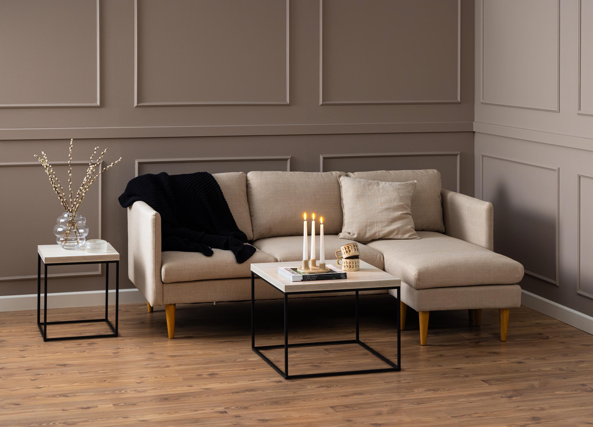 Bendt Vierkante Salontafel 'Maresa' Travertine-look, 60 x 60cm