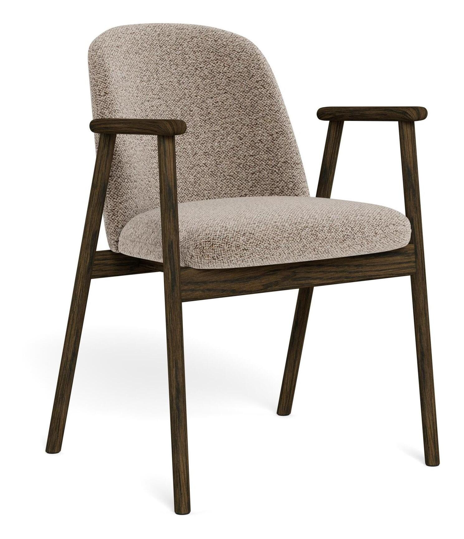 Bendt Eetkamerstoel Kenzo Bouclé - Beige / Gerookt eiken