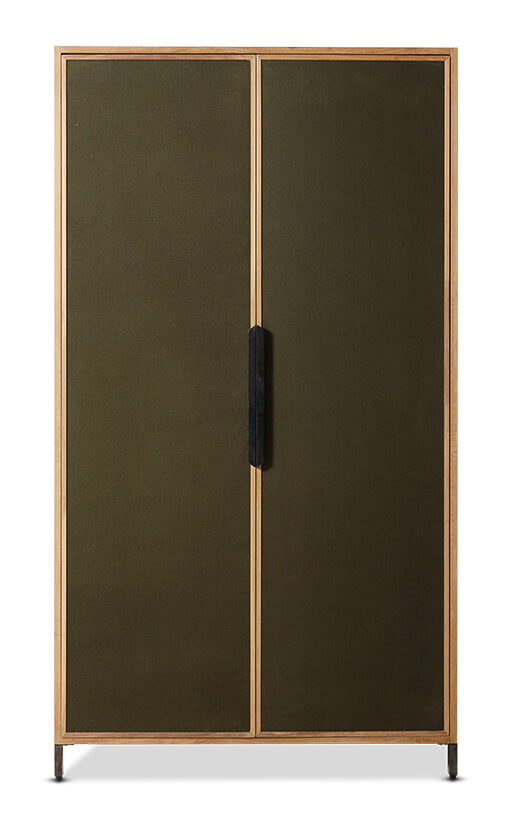 HKliving Opbergkast Pioneer Hout & Canvas, 100 x 180cm - Groen