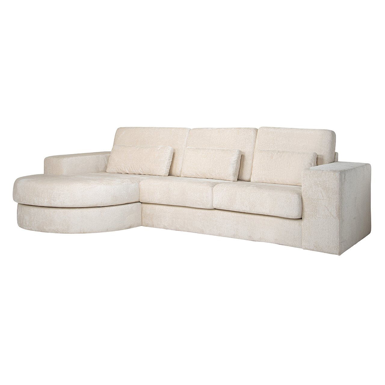 Richmond Loungebank 'Felix' Links, Chenille, kleur Wit