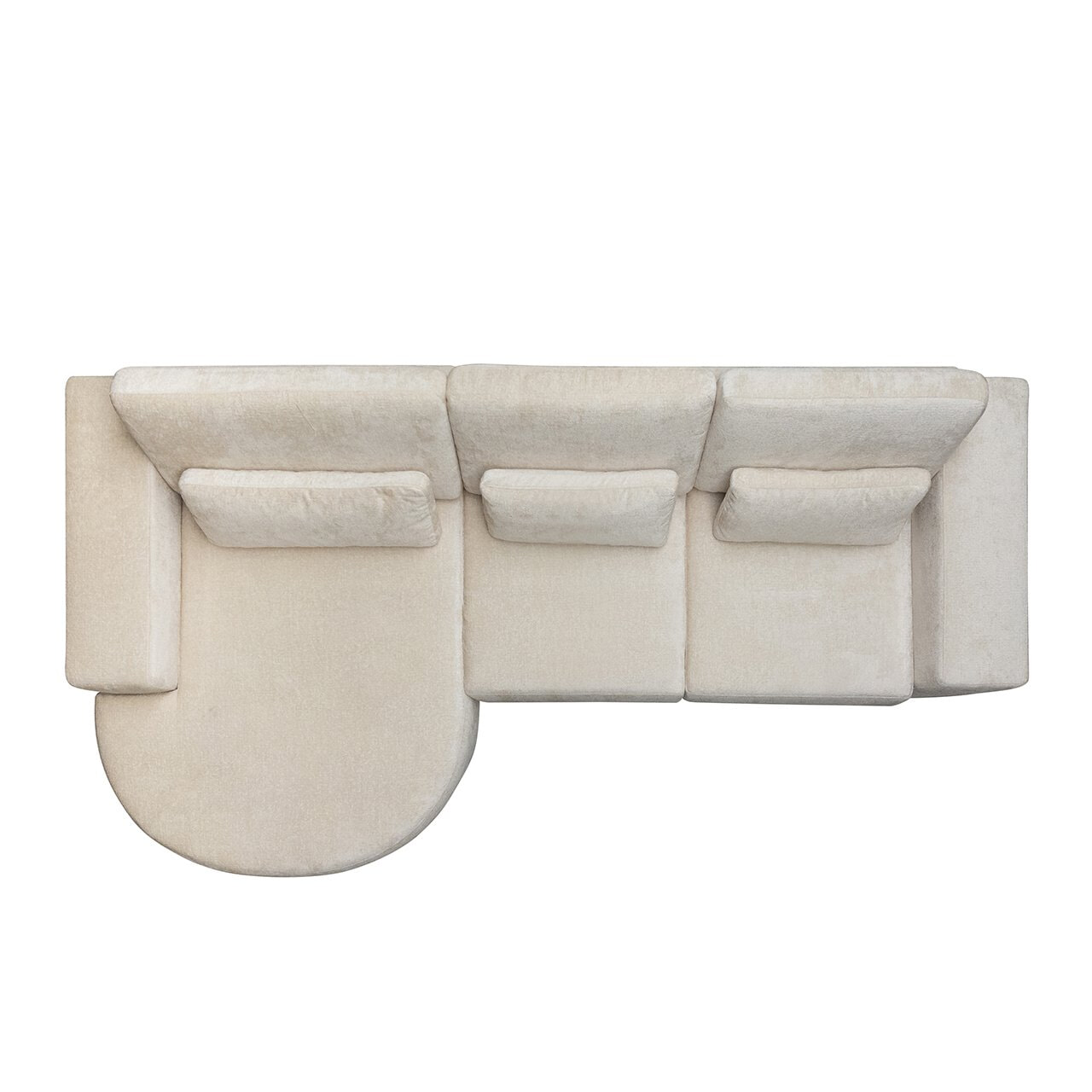 Richmond Loungebank 'Felix' Links, Chenille, kleur Wit