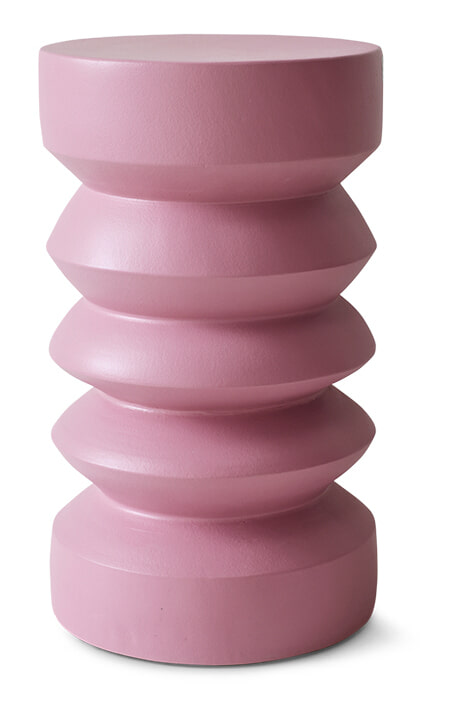 HKliving Ronde Bijzettafel Stoneware Ø23cm - Roze
