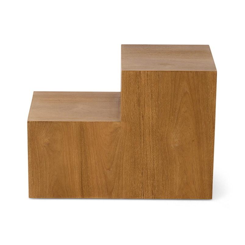HKliving Bijzettafel Pop Cube Hout, 56 x 28cm - Naturel