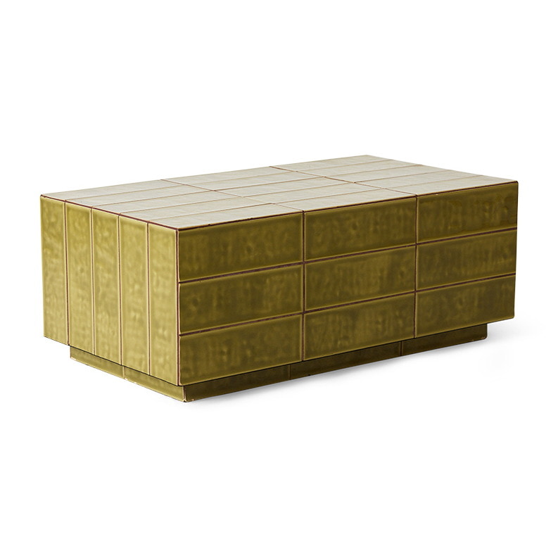 HKliving Salontafel Tiled Keramiek, 68 x 38cm - Sage