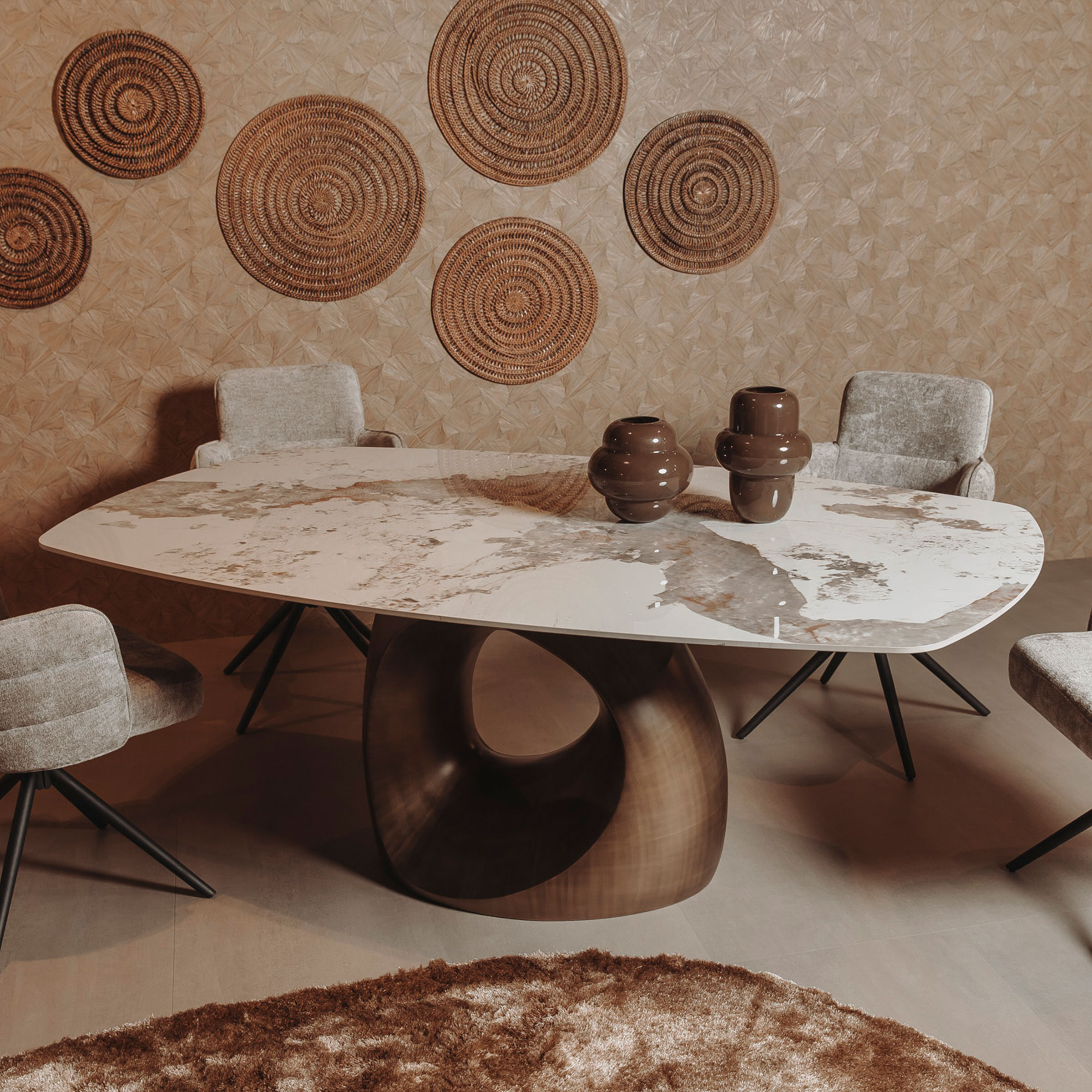 Tower Living Deens Ovale Eettafel 'Castello' Keramiek in marmerlook