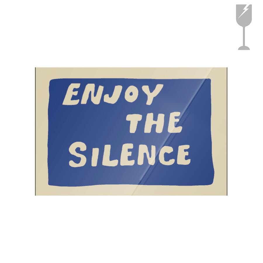 Urban Cotton Glasschilderij 'Enjoy The Silence Blue' 100 x 150cm