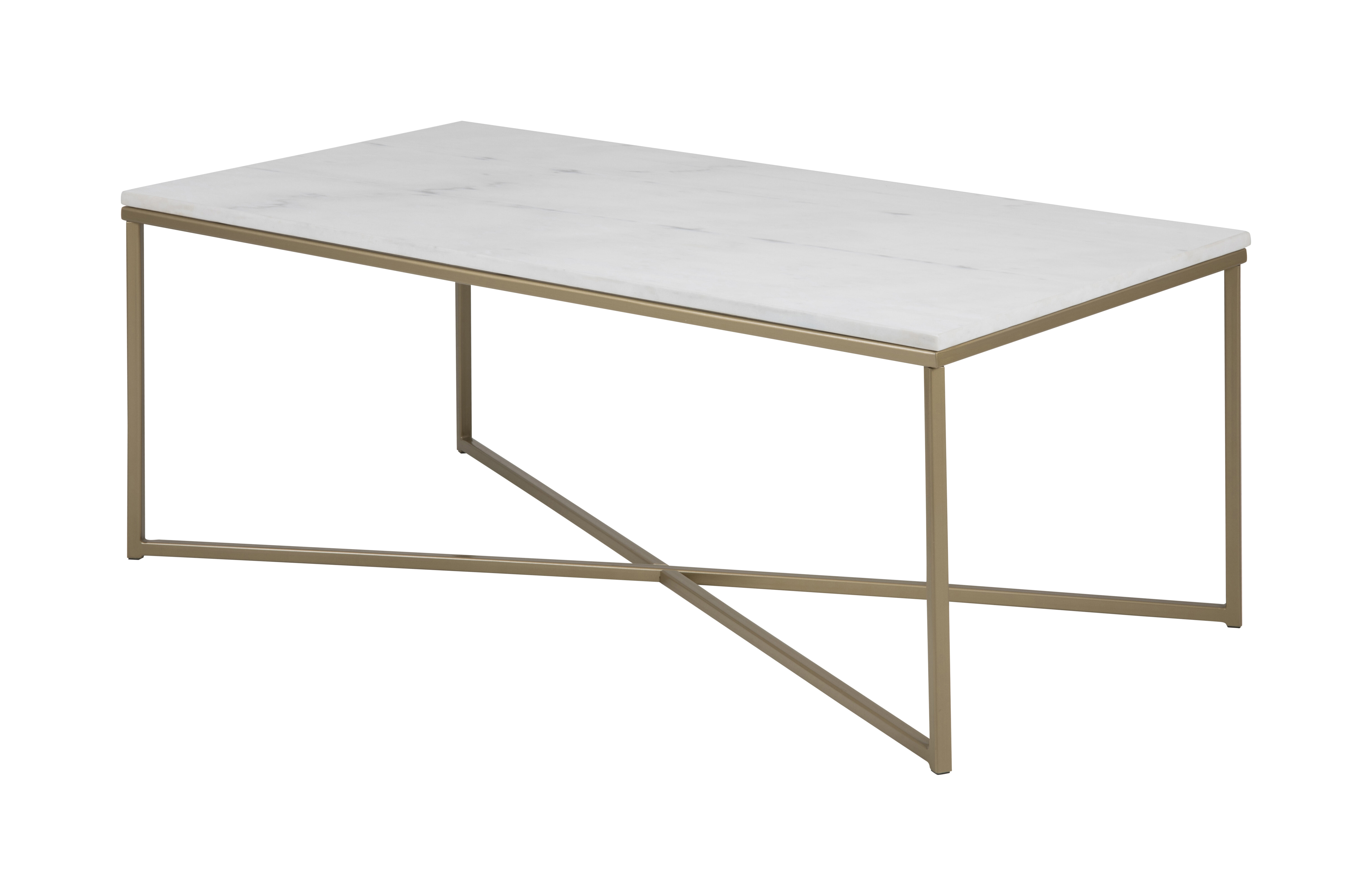 Bendt Salontafel 'Cay' 120 x 60cm Wit marmer, onderstel koper