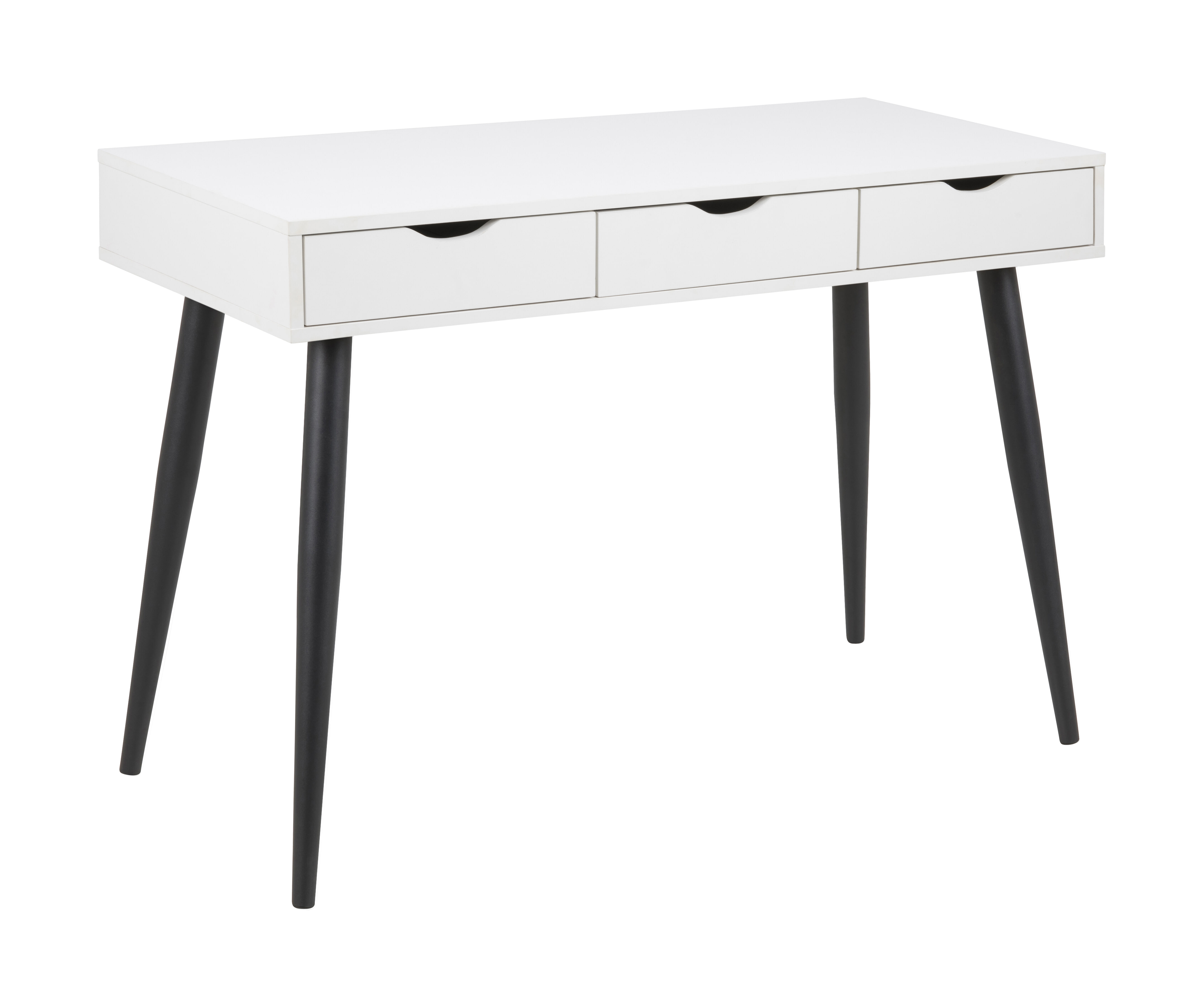 Bureau / sidetable 'M?rta' 110 x 50cm met 3 laden , kleur zwart / wit