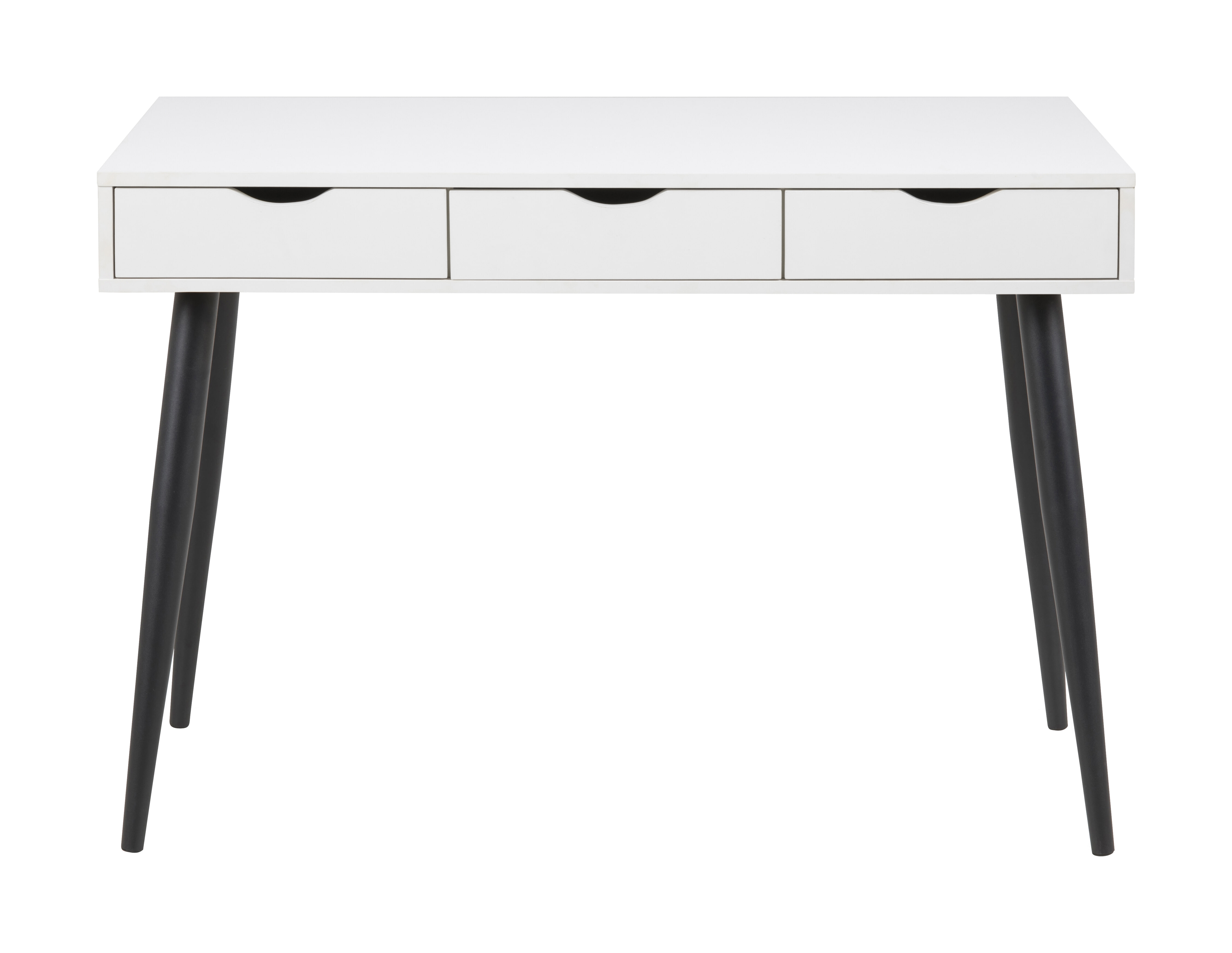 Bureau / sidetable 'Märta' 110 x 50cm met 3 laden , kleur zwart / wit